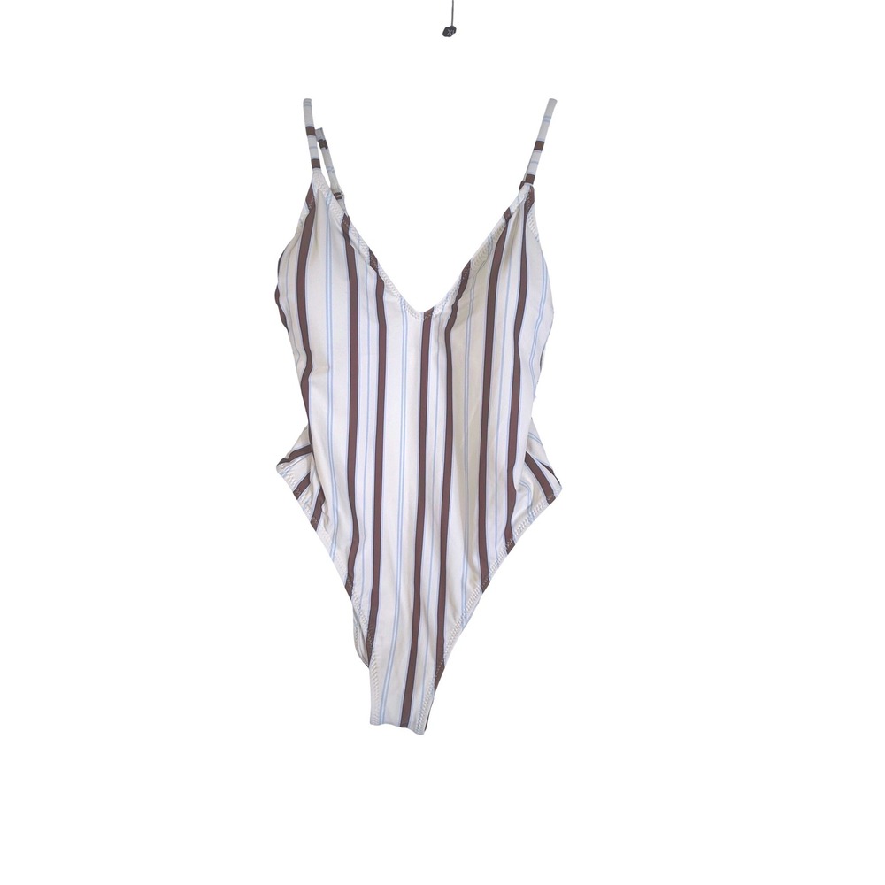 Solid & Striped The Nina One Piece Swimsuit Striped High Leg Cheeky NWT Small